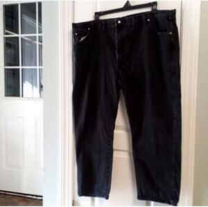 Wrangler Men's Black Denim Jeans 48 X 29 Boot Cut Cowboy Rodeo Western Festival